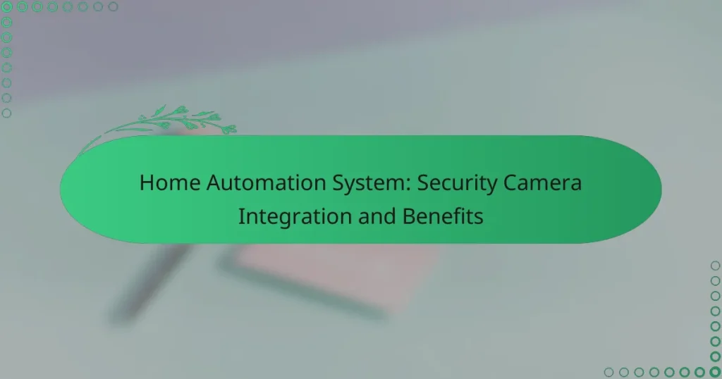 Home Automation System: Security Camera Integration and Benefits