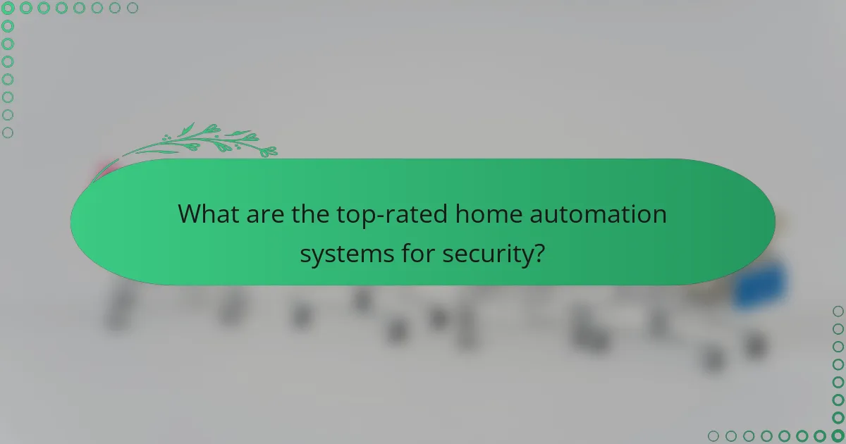 What are the top-rated home automation systems for security?
