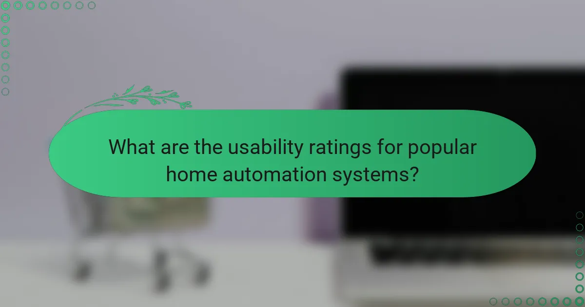 What are the usability ratings for popular home automation systems?